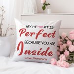 Personalized Photo and Text Soft Throw Pillow Cover Home Decor Valentine's Day Mother's Day Graduation Gift for Couple Mom