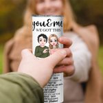 Personalized Cartoon Couple Heart Gesture 20oz Skinny Tumbler with Lid Straw Valentine's Day Anniversary Birthday Gift for Husband Wife Partner