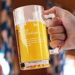 Bicchiere da birra personalizzato prescrizione divertente con nome inciso 473ml vetro con manico sottobicchieri in ardesia regalo per papà