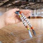 Personalised Handmade Basketball Volleyball Bow Beaded Keychain with Name Birthday Back to School Gift for Kids Sports Lover