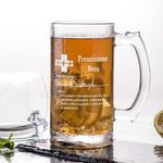 Bicchiere da birra personalizzato prescrizione divertente con nome inciso 473ml vetro con manico sottobicchieri in ardesia regalo per papà