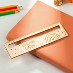 Henkilökohtainen kaiverrettu Animal Digger Rainbow puinen viivoitin lukemisen apuvälineet nimi syntymäpäivä takaisin kouluun lahja lapsille opiskelijo