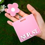 Personalizzato carino Daisy ID Badge Buddy Reel con testo Grazie Regalo della settimana dell'infermiere per il personale medico infermieristico