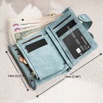 Personalisierte Dreifach PU-Leder Geldbörse mit Geburtsblume und Namen Karteninhaber Münze Portemonnaie Geburtstag Jahrestag Geschenk für Damen