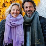 Personalised Hand-drawn Style Constellations Scarf with Embroidered Name Birthday Anniversary Gift for Women Men