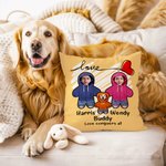 Personalized Love Heart 1-6 Cartoon Hoodie Face Photo Throw Pillow Cover with Names Home Decor Birthday Valentine's Day Gift for Couple Family
