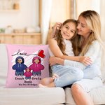 Personalized Love Heart 1-6 Cartoon Hoodie Face Photo Throw Pillow Cover with Names Home Decor Birthday Valentine's Day Gift for Couple Family
