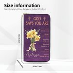 Personalised God Says You Are Birth Flower Bouquet PU Leather Long Wallet with Name and Bible Verse Positive Affirmation Religious Gift for Christian
