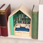 Personalized Shake Away Your Anxiety Mini Book Room Tabletop Decor with 200 Mini Books and Engraved Name Birthday Home Decor Gift for Bookworms