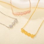 Collier personnalisé 1-8 fleurs de naissance Bijoux de famille Cadeau de fête des mères Cadeau d'anniversaire pour femmes