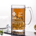 Vaso de cerveza personalizado con inscripción divertida y nombre grabado 473 ml vidrio con asa  y posavasos de pizarra regalo para papá
