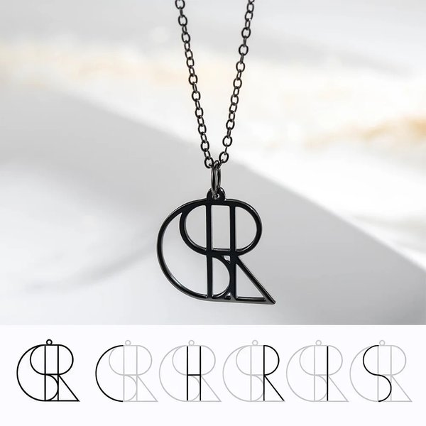 Personalized Unique Minimalist Name Logo Design Necklace Jewelry Anniversary Valentine's Day Gift for Women