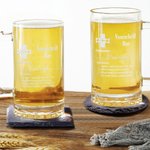 Gepersonaliseerd Gegraveerde Naam Voorschrift 490ml Glas Whisky Bier Mokken met Handvat Leisteen Onderzetters Verjaardagscadeau voor Vader Grootvader