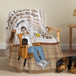 Personalized Best Pet Mom Dad Ever 1-3 Cat Dog Cartoon Soft Throw Blanket with Name and Funny Quote Home Decor Birthday Gift for Cat Dog Pet Lover