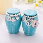 Gepersonaliseerde hartvleugel mini crematie-urn voor as met gegraveerde tekst als aandenken cadeau