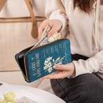 Personalised God Says You Are Birth Flower Bouquet PU Leather Long Wallet with Name and Bible Verse Positive Affirmation Religious Gift for Christian