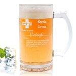 Vaso de cerveza personalizado con inscripción divertida y nombre grabado 473 ml vidrio con asa  y posavasos de pizarra regalo para papá