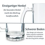 Personalisierter Lustiges-Rezept Bierkrug 470ml mit Namen Gravur Henkel Schiefer-Untersetzer Whisky Glas Oktoberfest Geburtstag Geschenk für Papa Opa