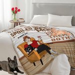 Personalized Best Pet Mom Dad Ever 1-3 Cat Dog Cartoon Soft Throw Blanket with Name and Funny Quote Home Decor Birthday Gift for Cat Dog Pet Lover