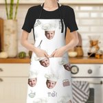Chapeau de chef personnalisé 1-3 Photos Avatar Tablier avec sangle réglable Cadeau de pendaison de crémaillère pour la famille Amoureux de la cuisine