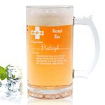 Personalisierter Lustiges-Rezept Bierkrug 470ml mit Namen Gravur Henkel Schiefer-Untersetzer Whisky Glas Oktoberfest Geburtstag Geschenk für Papa Opa
