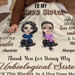 Personalised Badass Sister Leopard Print Cartoon Soft Throw Blanket with Names Home Decor Birthday Friendship Gift for Besties Friends