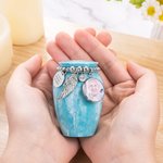 Gepersonaliseerde hartvleugel mini crematie-urn voor as met gegraveerde tekst als aandenken cadeau