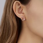 Personalized Minimalist Floral Butterfly Birthstones Stud Earrings Birthday Valentine's Day Gift for Women