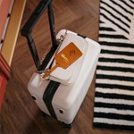 Personalised Cartoon Sports Girl PU Leather Luggage Tag with Name Travel Accessory Birthday Gift for Sports Lovers