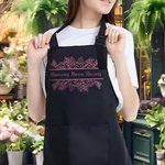 Gepersonaliseerde Rose Daisy Floral Tekst Verstelbaar Schort met Zak Bloemenwinkel Opening Verjaardagscadeau voor Bloemschikken Tuinieren Liefhebbers