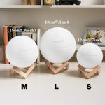 Personalized 3D Basketball 16 Color Changing Touch LED Night Light with Wooden Stand and Remote Kid Room Decor Birthday Gift for Boys Sports Lovers
