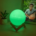 Personalized 3D Basketball 16 Color Changing Touch LED Night Light with Wooden Stand and Remote Kid Room Decor Birthday Gift for Boys Sports Lovers