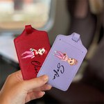 Personalised Cartoon Sports Girl PU Leather Luggage Tag with Name Travel Accessory Birthday Gift for Sports Lovers