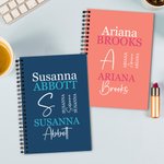 Personlig flerfarget ordsky A5 spiralbok med navn 120 linjerte sider Bursdagsgave til venner, familie og kolleger