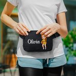 Personalizzato Cartoon Sport Ragazza Nome impermeabile Crossbody Fanny Pack Waist Bag con cinturino regolabile per allenamento Corsa Regalo di compleanno per le donne