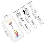 Henkilökohtainen Kannettava Syntymä Kukka Lounaslaatikko veitsi haarukka lusikka ruokailuvälineet asetettu nimi syntymäpäivä ateria-aika hauska lahja pojille tytöille