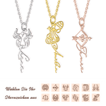 Personalisierte Sternzeichen Name Halskette Horoskop Tierische Inkarnation Minimalistisches Schmuck Muttertag Geburtstag Geschenk für Damen Mädchen