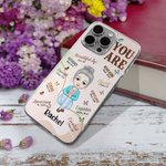 Henkilökohtainen Self Care Olet Raamatun jae Affirmation sarjakuva Slim Phone Case iPhone nimellä Syntymäpäivä Inspiroiva lahja naisille tytöille