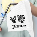 Personalized King Queen of The Green Golf Player Silhouette Absorbent Waffle Sports Towel with Name Birthday Team Gift for Golfer Golf Dad Mom