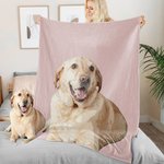 Personalized Cute Oil-Painting Effect Pet Photo Soft Blanket with Name Birthday Housewarming Gift for Pet Lover