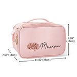 Sac de Maquillage Imperméable Personnalisé avec Nom et Fleur de Naissance Sac Cosmétique à Plusieurs Compartiments Cadeau Anniversaire pour Femme