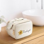 Sac de Maquillage Imperméable Personnalisé avec Nom et Fleur de Naissance Sac Cosmétique à Plusieurs Compartiments Cadeau Anniversaire pour Femme