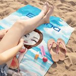 Toalla de playa de microfibra de secado rápido con el nombre de la sirena de dibujos animados Personalizada Esenciales de Viaje de Verano Regalo de Cumpleaños para Mujeres Niñas