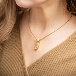 Personalized 1-4 Sides Engraved Ashes Urn Bar Necklace with Birth Flower and Text Cremation Jewellery Memorial Gift for Her