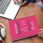 Personlig flerfarget ordsky A5 spiralbok med navn 120 linjerte sider Bursdagsgave til venner, familie og kolleger