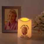 Personalized Portrait Photo Flameless LED Battery Operated Candle with Name and Date Sympathy Memorial Gift for Loss of Loved One