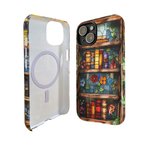 Custodia per telefono in vetro colorato con iniziali per iPhone Samsung Compleanno Regalo del club del libro per gli amanti dei libri.