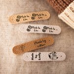 Personalized Set of 10 Made By Leather Crochet Knitted Tags Labels with Engraved Name Rivets Knitwear Accessories Gift for DIY Knitter Sewing Lovers