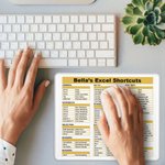 Personalized Excel Shortcut Key Design Non-slip Mouse Pad with Text Desk Accessories Office Gift for Coworker