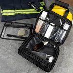 Bolsa de aseo impermeable con múltiples compartimentos para artículos de viaje esenciales Regalo de cumpleaños para bombero